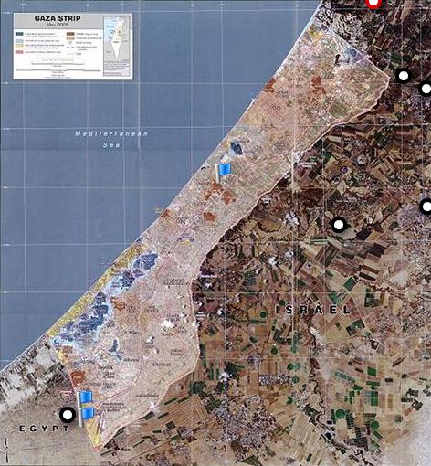 Map of GazaRockets