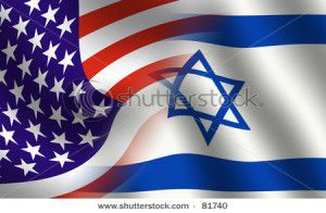 us and israeli flags
